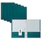 Better Office Products 2 Pocket Paper Folders Portfolio W/Prongs, Matte Texture, Letter Size, Teal, 50PK 84241 - alternate 1